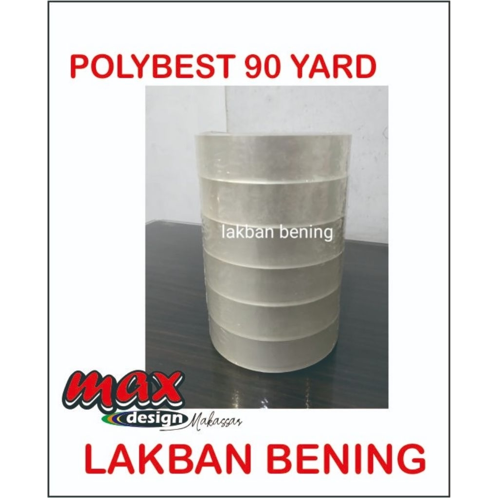 Jual lakban bening polybest 90 yard isi 6 roll | Shopee Indonesia