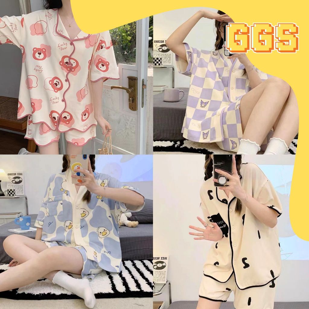 Jual GGS Piyama Set Wanita Baju Tidur Setelan Dewasa Remaja Perempuan ...