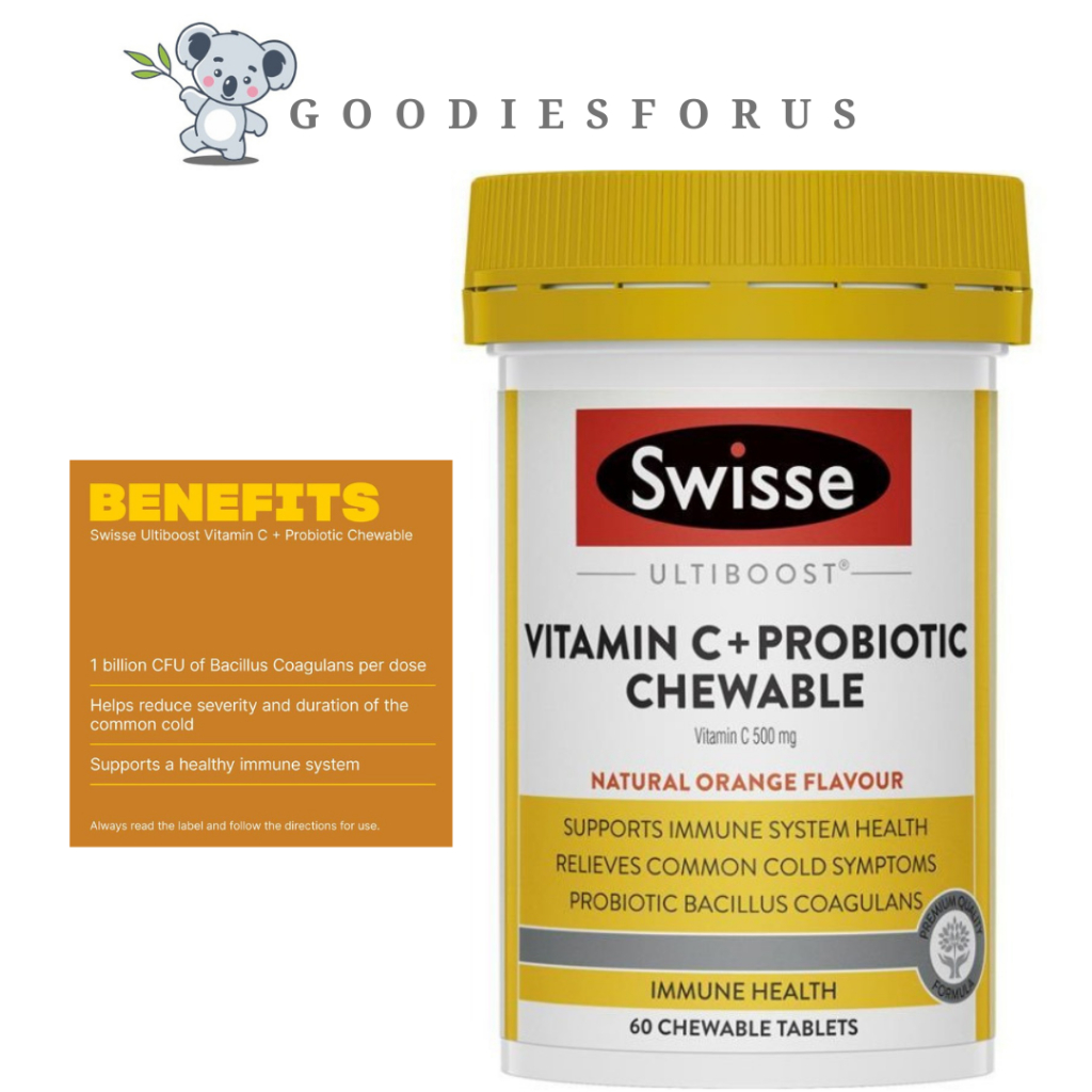 Jual Swisse Vitamin C 500 mg+ Probiotic Chewable 60 Chewable Tablets ...