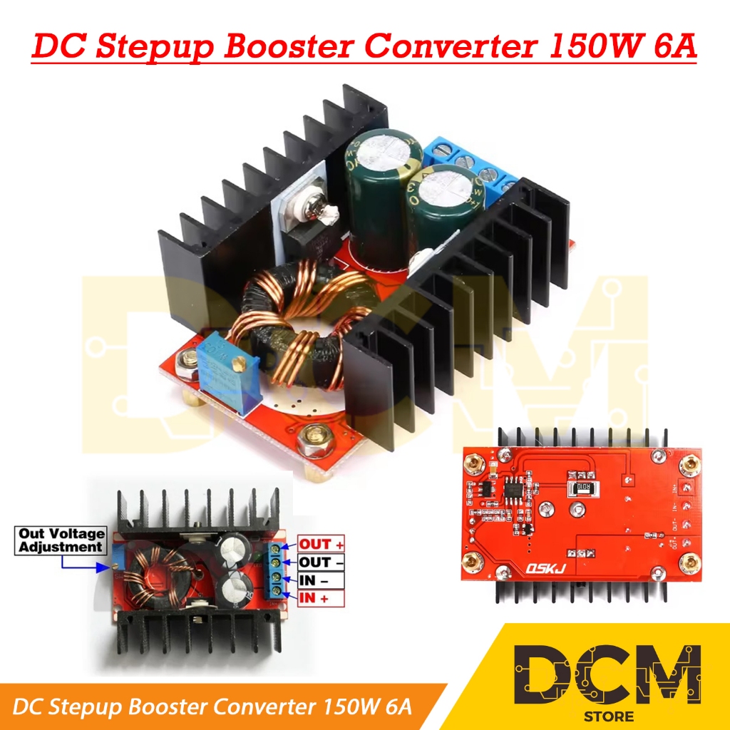 Jual DC STEPUP BOOST CONVERTER 150W 6A 10-32V TO 12-35V Step Up DC Step ...