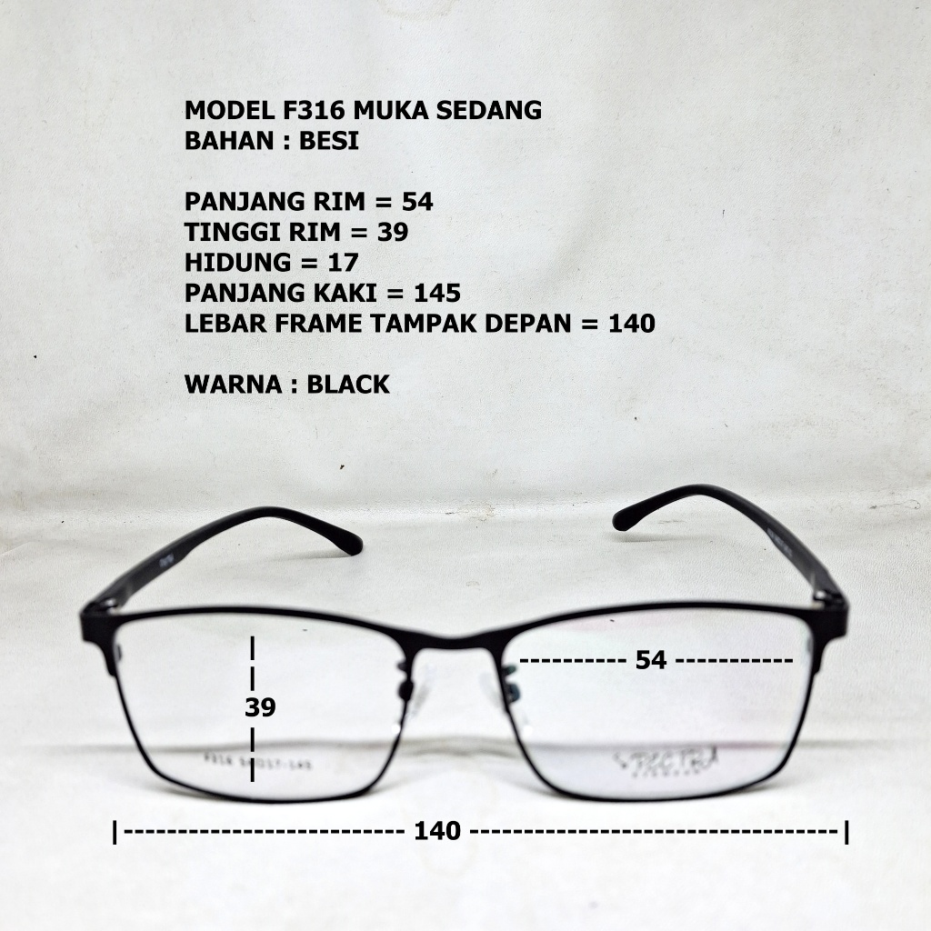 Jual FRAME KACAMATA F316 BESI PETAK MUKA SEDANG COWOK CEWEK | Shopee ...