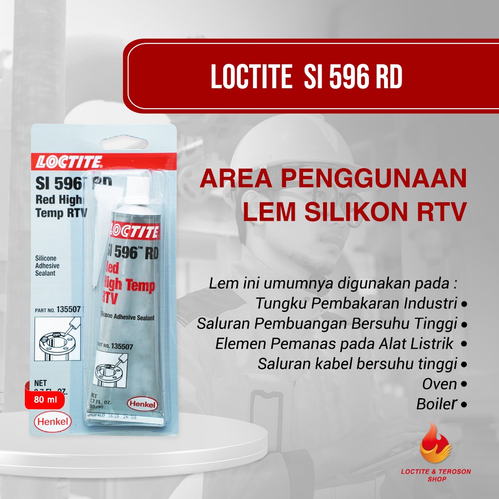 Jual LEM SILIKON RTV SEALENT GASKET TAHAN PANAS TINGGI LOCTITE 596 80ML ...