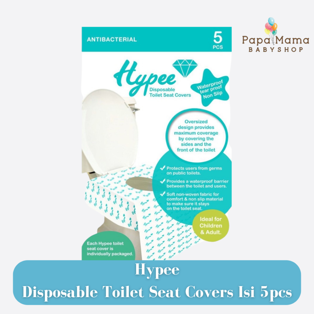 Hypee Disposable Toilet Seat Covers Isi 5pcs - Alas Duduk Kloset Toilet Umum