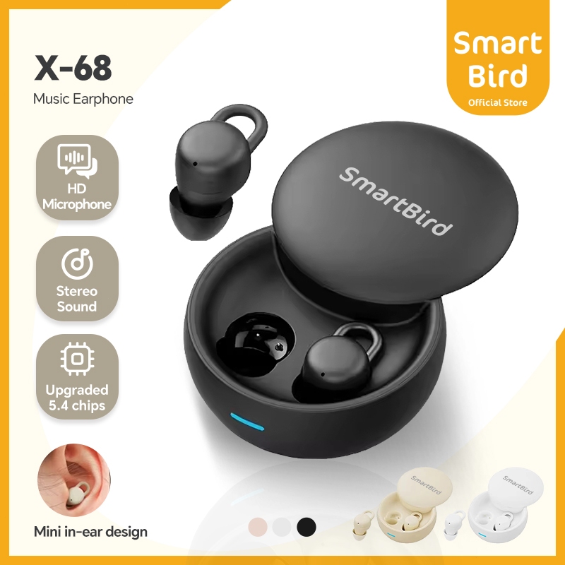Jual SmartBird Earphone X68 Bluetooth 5.4 Mini ultra light sleep HI-FI ...