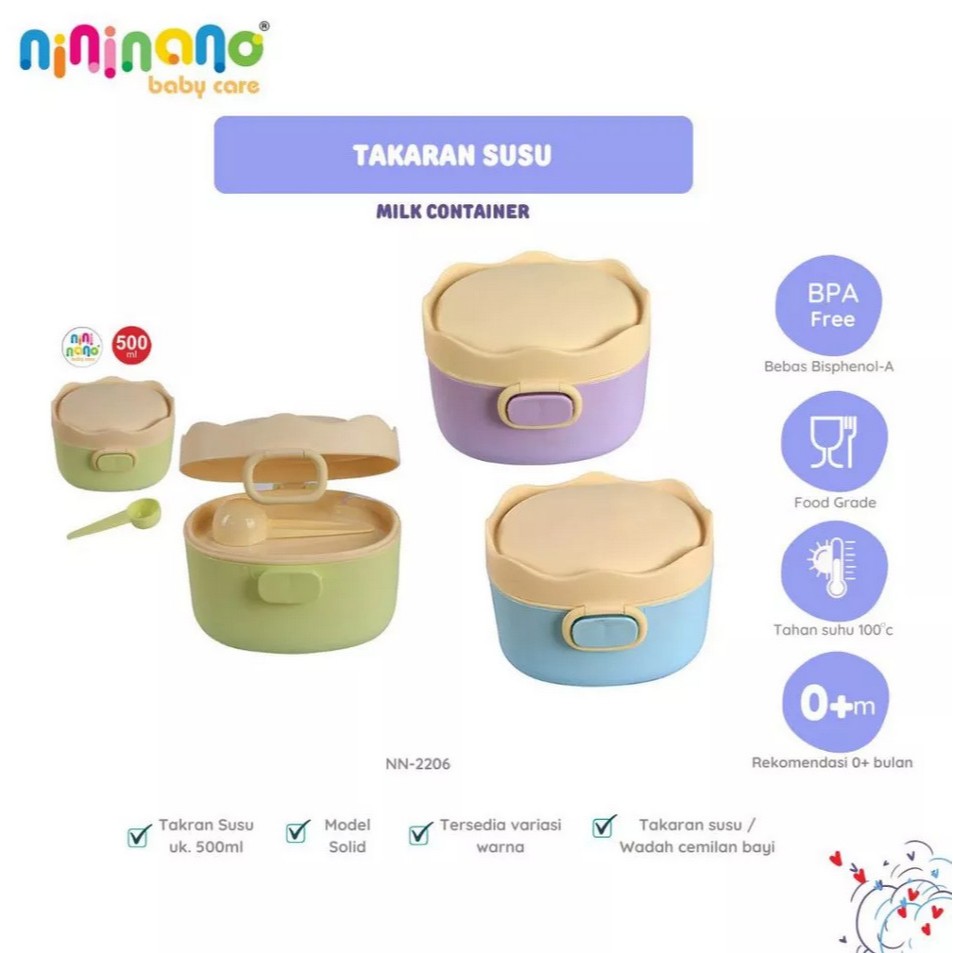 Jual Nininano Milk Container | Kotak Susu Bubuk Bayi Anak Lucu 500ml ...