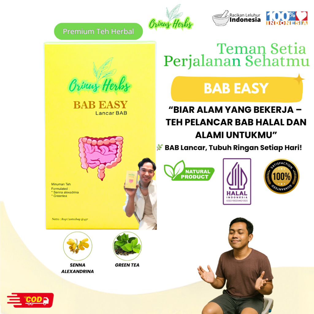 Jual Teh Celup Lancar BAB | Teh Herbal | ORINUS HERBS BAB Easy | Teh ...