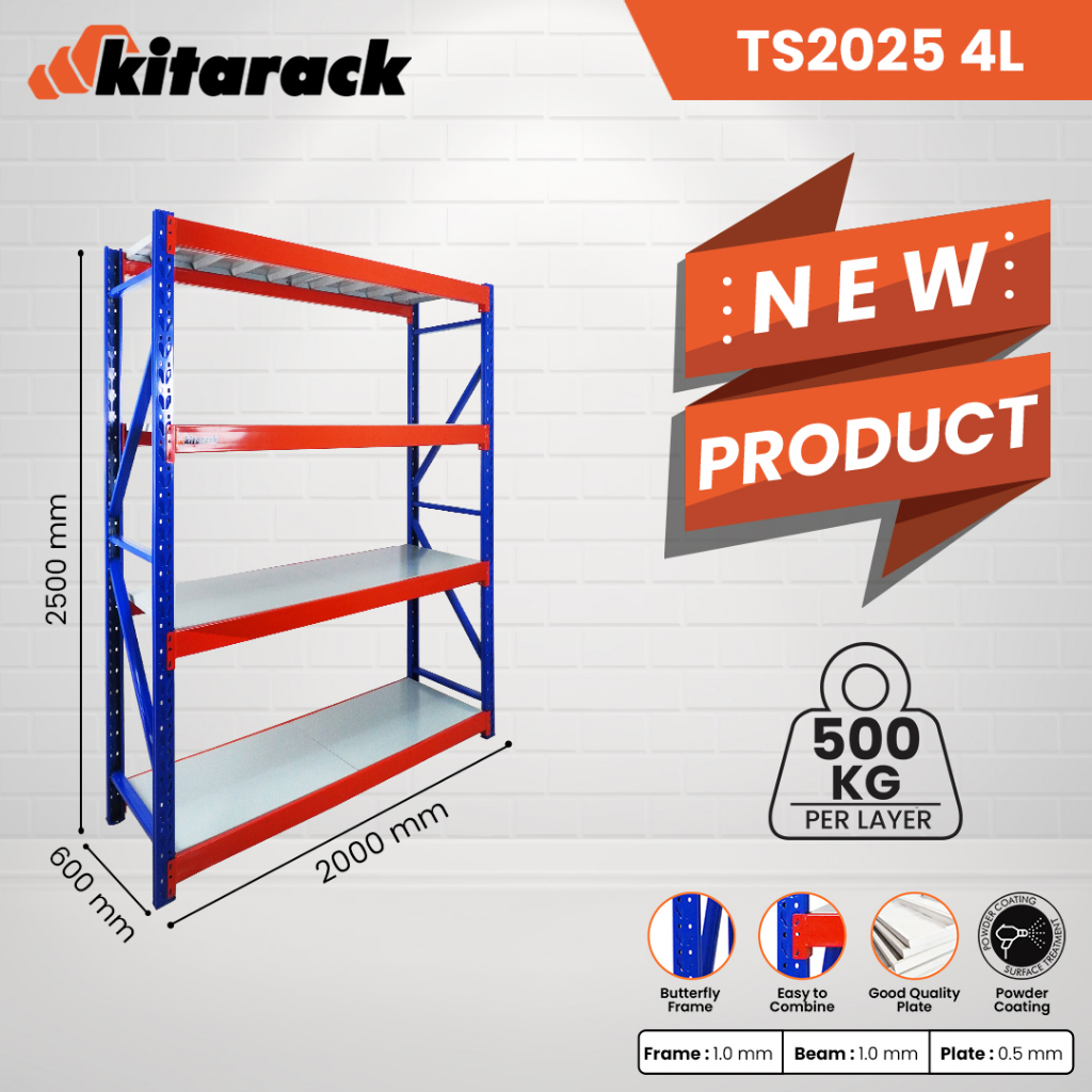 Jual KITARACK TS2025 RAK GUDANG / RACK SUSUN PANJANG 200CM LEBAR 60CM ...