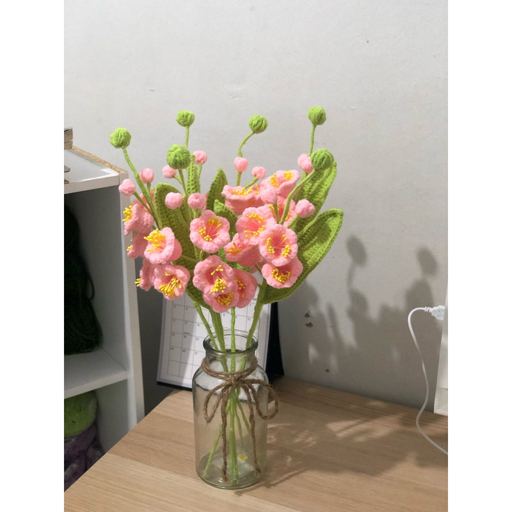Jual Bunga Rajutan Lilly Of The Valey - Bunga Ertificial Rajut Hiasan ...