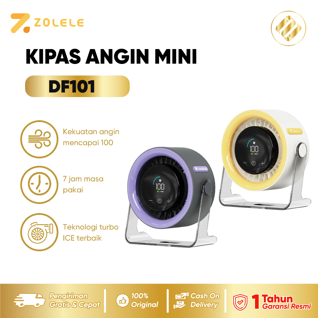 Jual ZOLELE DF101 Kipas Angin Bisu Strong Wind 100 Gear Wind Speed ...