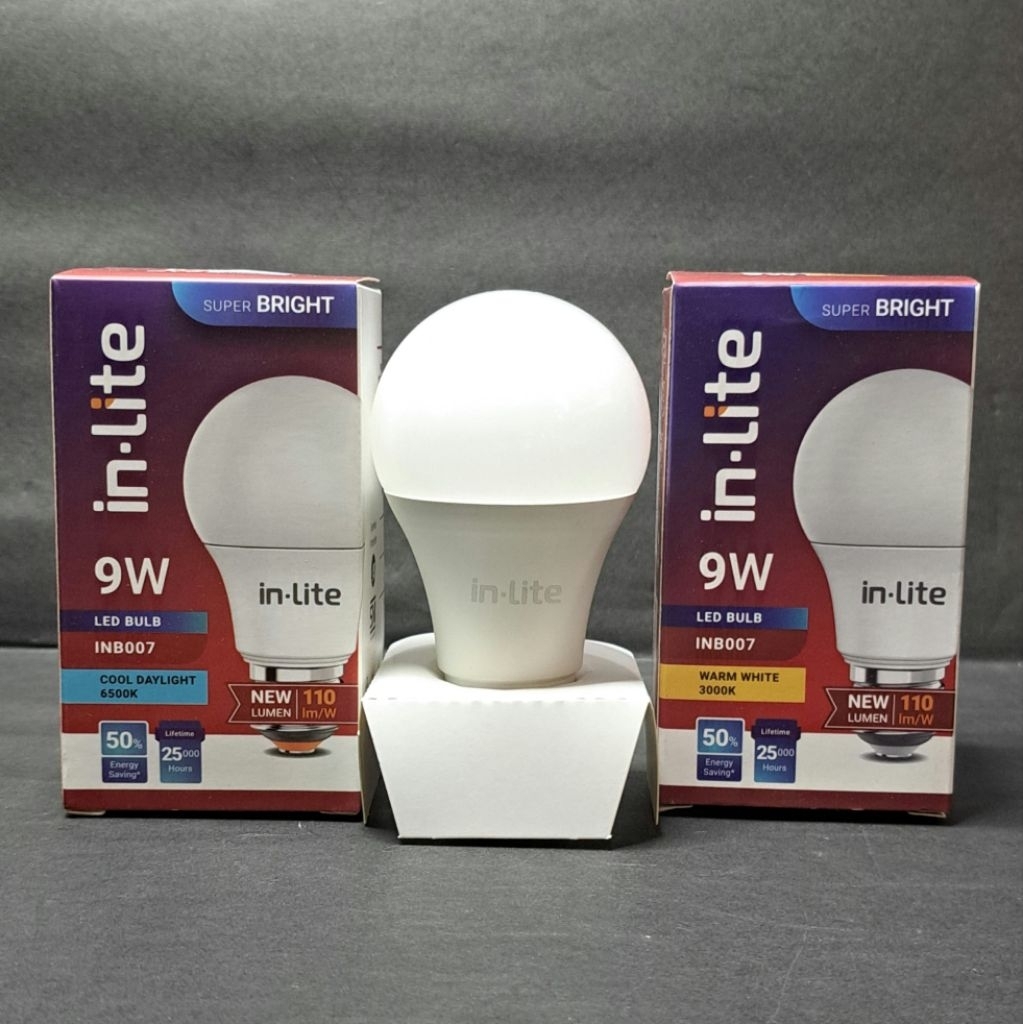 Jual Lampu led bulb INB007 INLITE 9 watt putih/kuning | Shopee Indonesia