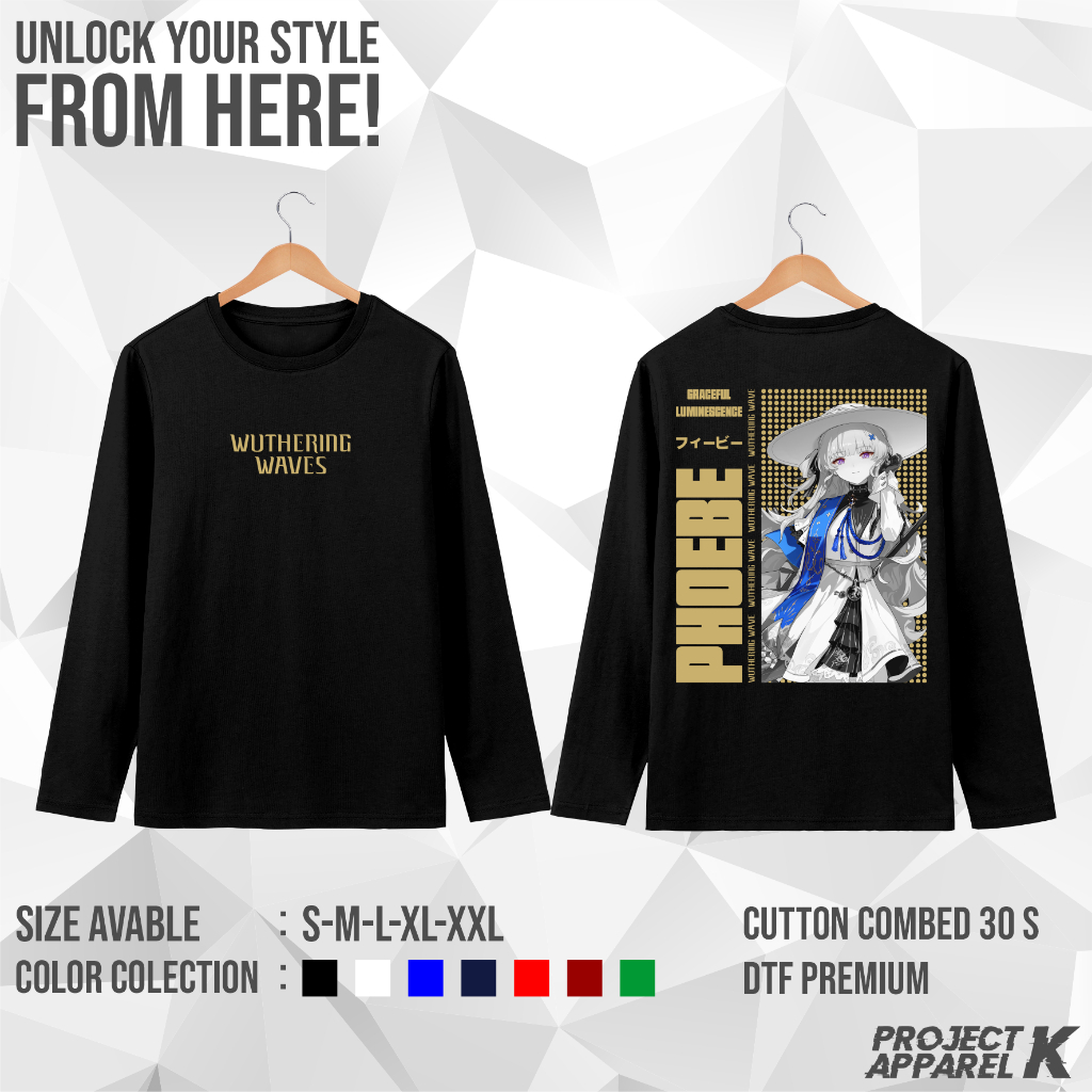 Jual PROJECT K T-SHIRT KAOS DISTRO LENGAN PANJANG PHOEBE WUTHERING WAVE ...