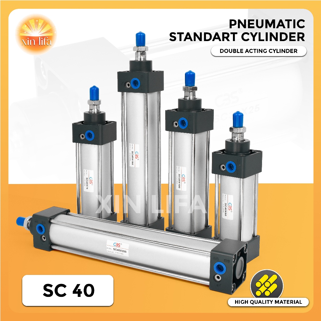 Jual Cylinder Pneumatic Angin Type SC Pneumatik Air Silinder Standard ...