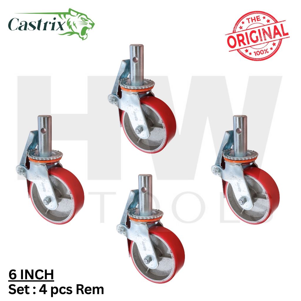 Jual Roda Besi PU Steger Perancah Bangunan Etalase Rak Set 4 pcs Hidup ...