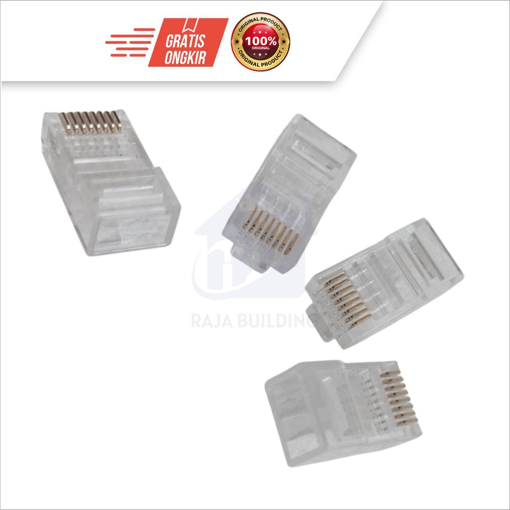 Jual JACK LAN RJ 45 B/RJ45 CONNECTOR/KONEKTOR JARINGAN ETHERNET ...
