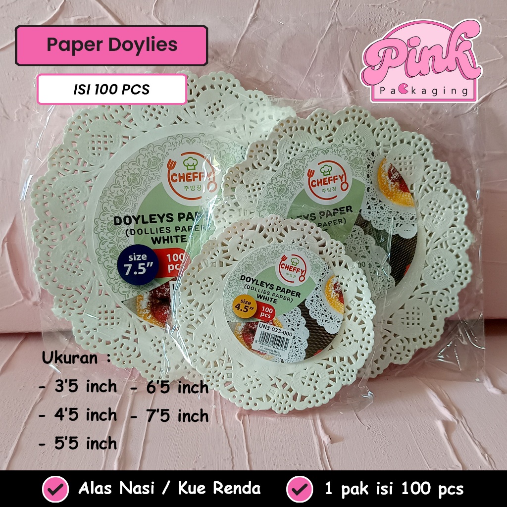 Jual (100 PCS) Kertas Doilies Doylies Paper Round White Kertas Renda ...