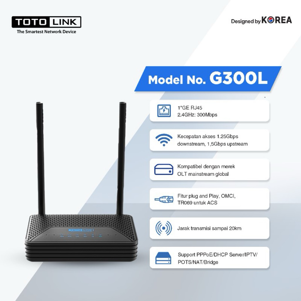 Jual TOTOLINK Xpon G300L 1 GE 1 Rj45 300Mbps garansi 3thn | Shopee ...