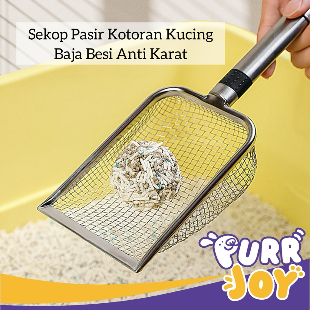 Jual PURRJOY Sekop Pasir Kotoran Kucing Baja Besi Anti Karat / Serok ...