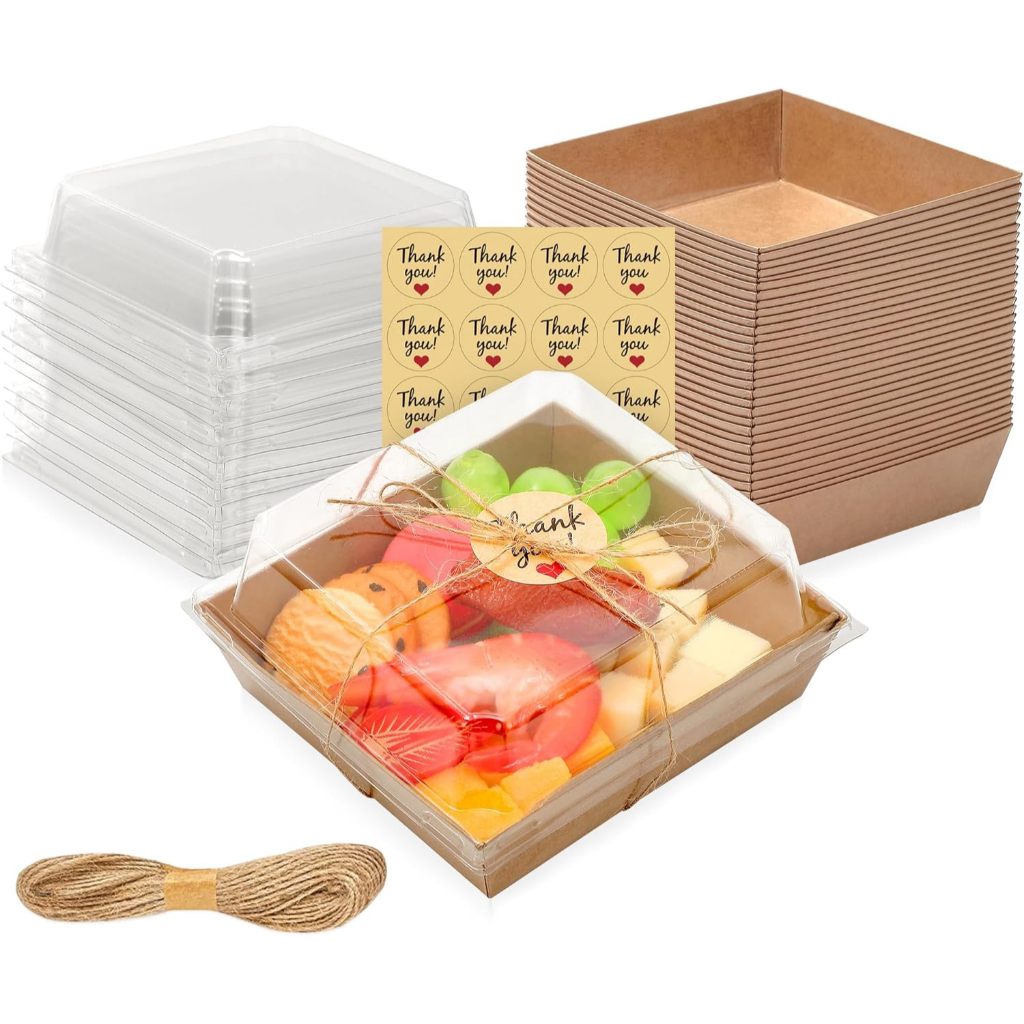 Jual 1 SLOP DESSERT BOX BURGER CAKE SANDWICH isi 50 / PAPER BOX IVORY ...