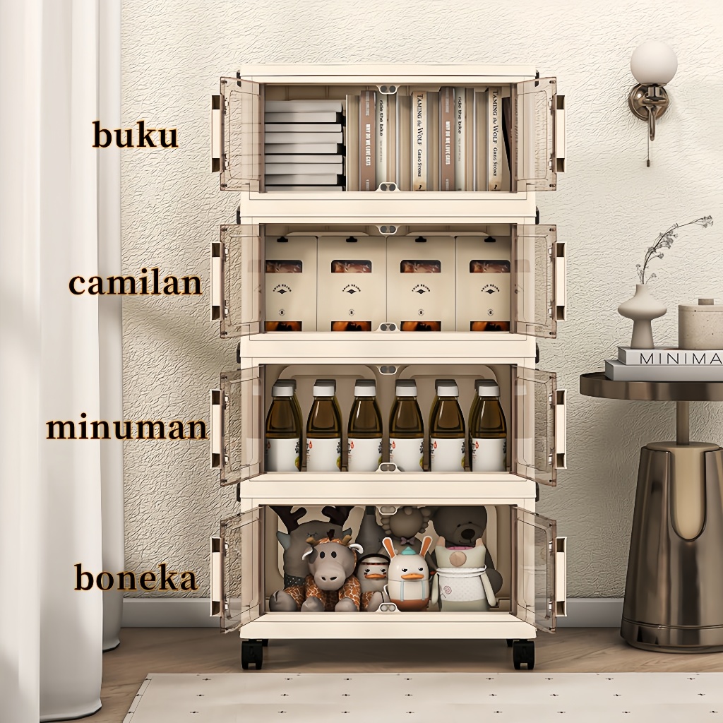 Jual (Tidak Perlu Instalasi) Rak Kabinet Susun Lipat dengan Roda/Rak ...