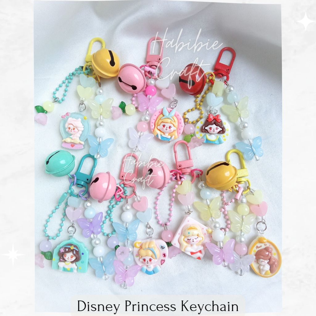 Jual Disney Princess Key Chain by Habibie Craft custom nama Gantungan ...