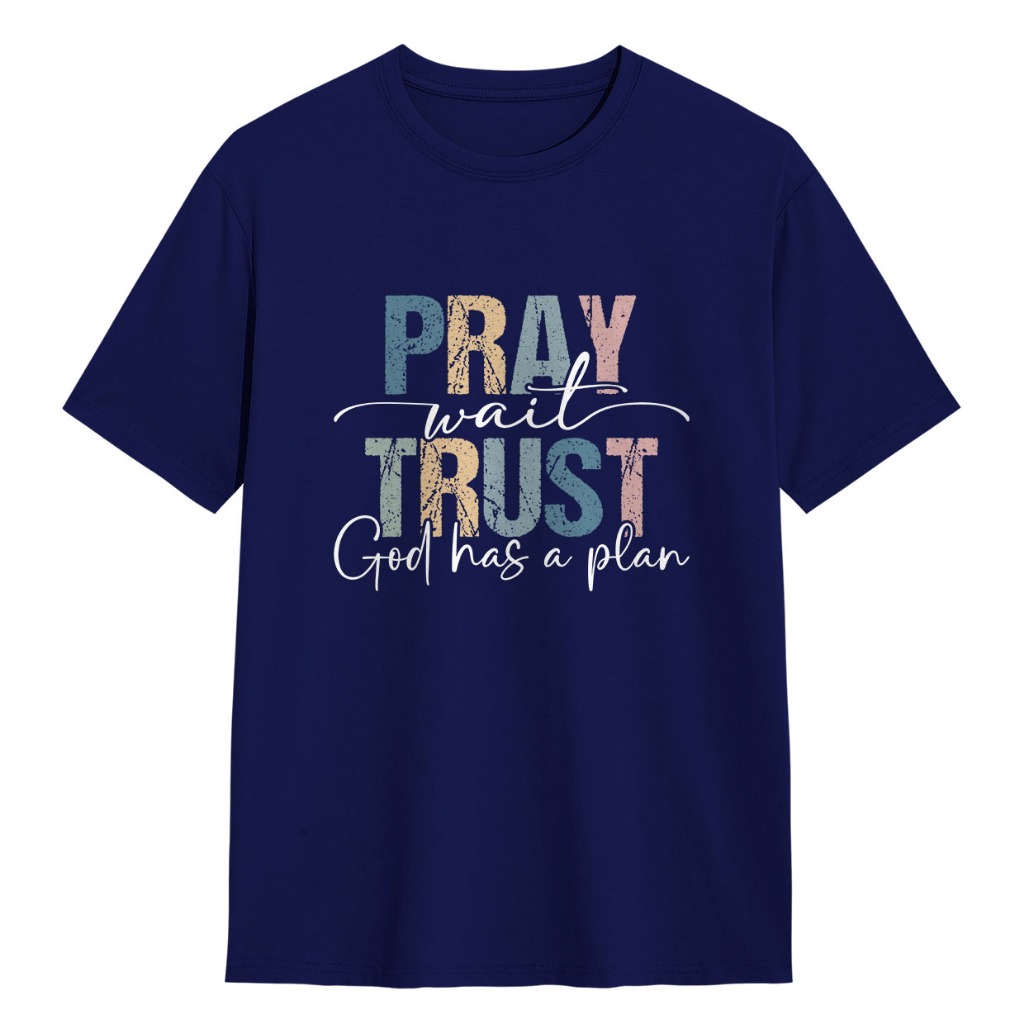 KIMOA T-Shirt Unisex 'Trust The Plan' In Cotone Biologico – Bianco, Taglia XS/S, Morbida Ed Ecologica