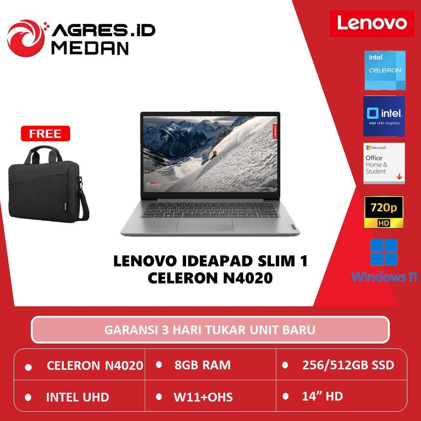 LENOVO IDEAPAD SLIM 1 14 INTEL CELERON N4020 8GB 256GB/512GB SSD DOS 14