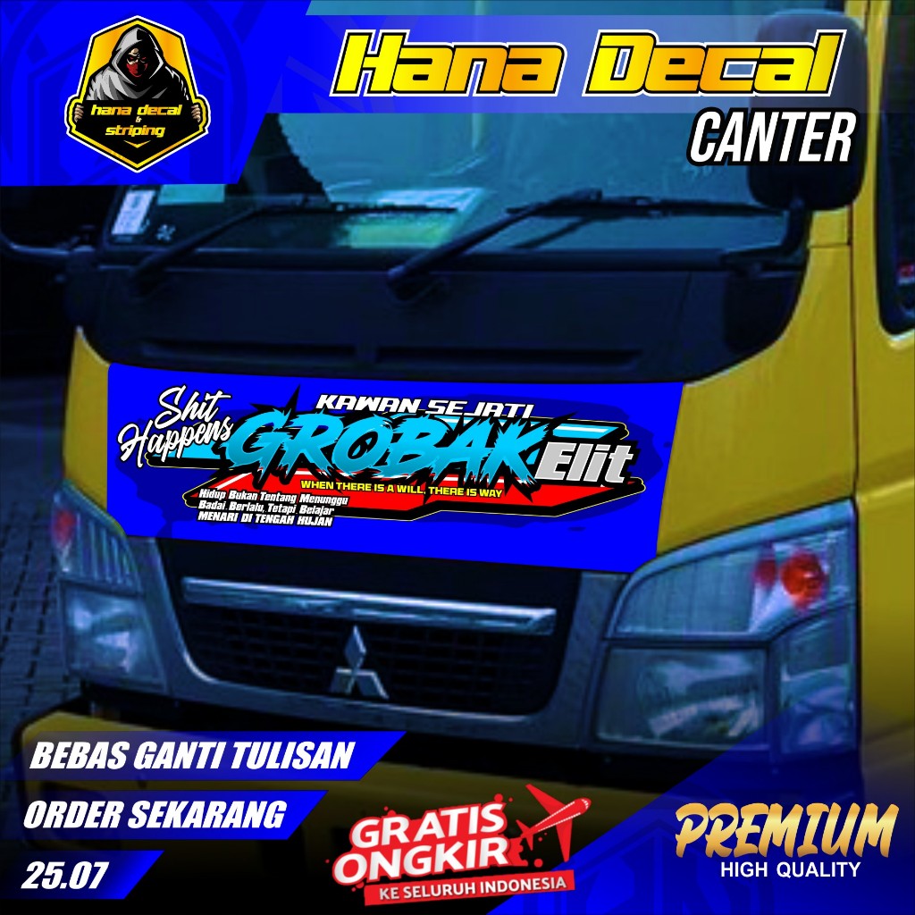 Jual Sticker Decal Kabin Depan Truk Canter Truck Mobil 25.07 | Shopee ...