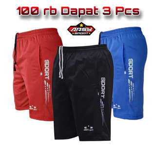 Arsy Sport - 100K 3 Pcs Celana Pendek Olahraga - Celana Kolor Pria