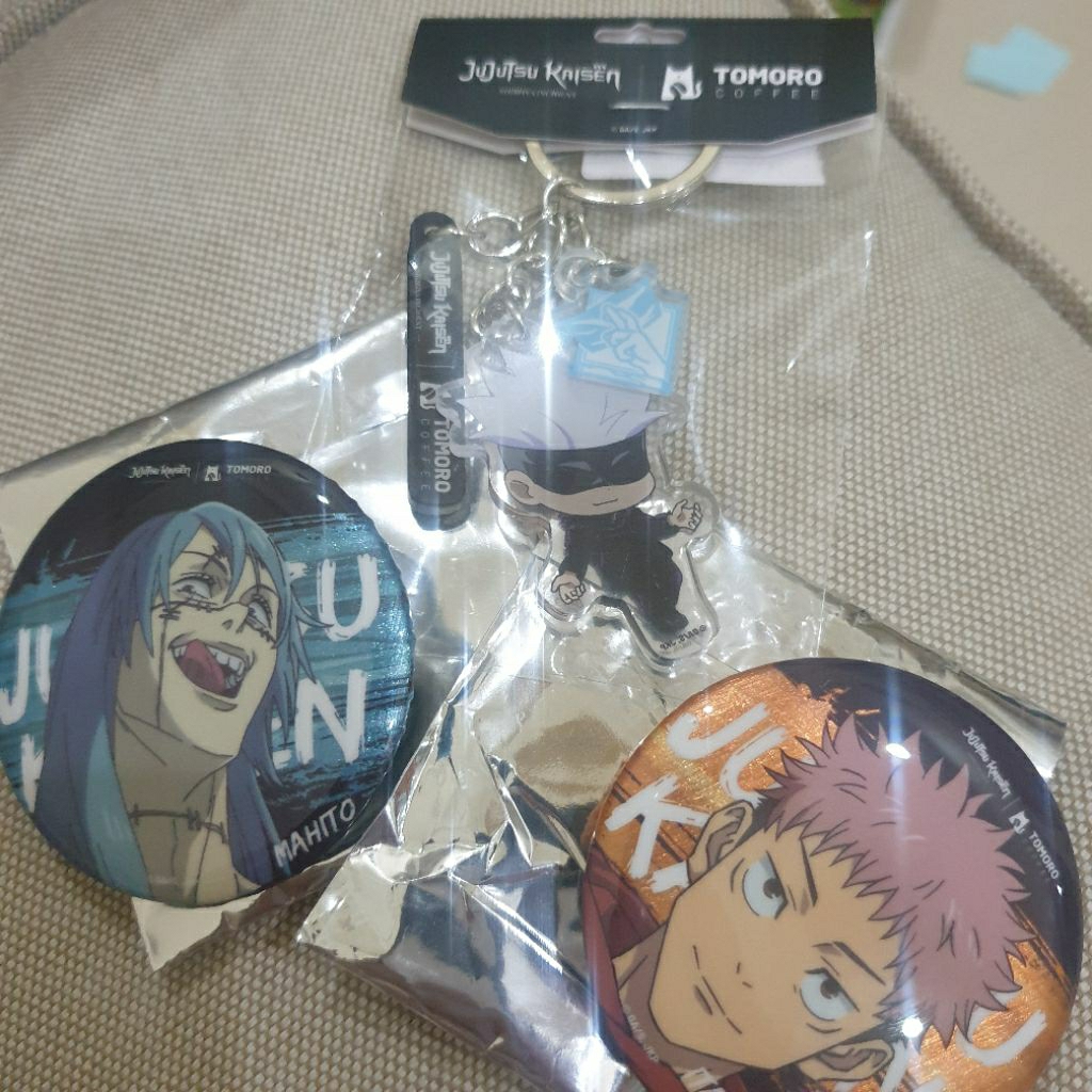 Jual JJK Tomoro Merch Set - Yuuji Gojo Mahito Badge Keychain | Shopee ...