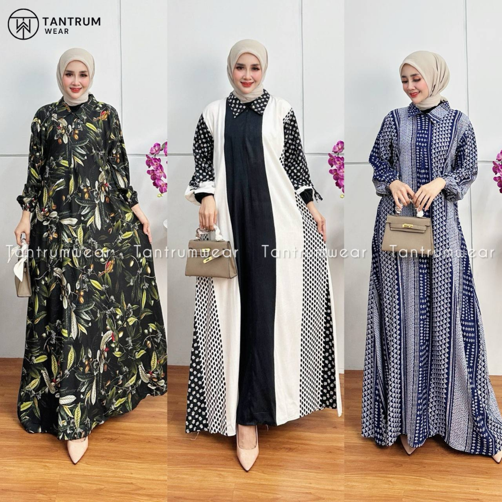 Zenata Gamis Rayon Motif Terbaru Jumbo Bahan Rayon Premium Terlaris Ld 120 Adem Flowy Busui Friendly