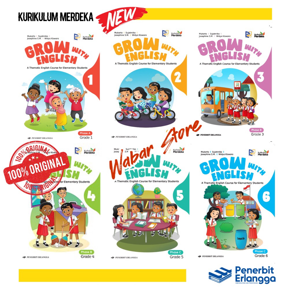Jual Buku ORI Grow With English SD/MI Kelas 1 2 3 4 5 6 Erlangga ...