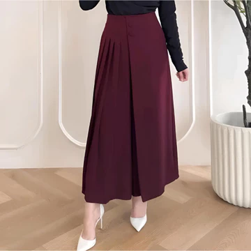 Kulot Husna Wanita Highwaist Kancing 2 Modis Dan Nyaman Cocok Segala Aktivitas