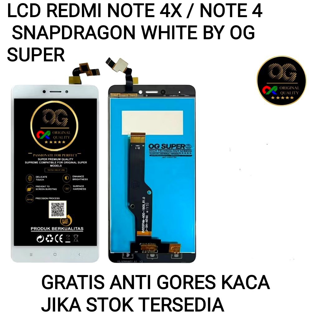 Jual LCD REDMI NOTE 4X / NOTE 4 SNAPDRAGON WHITE BY OG SUPER | Shopee ...