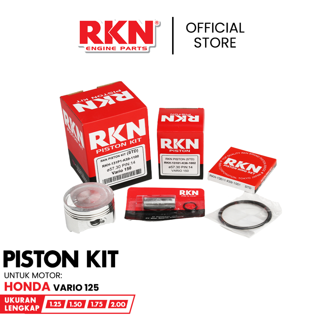 Jual RKN Piston Kit Vario 125 (4 Ukuran) Oversize Original | Shopee ...