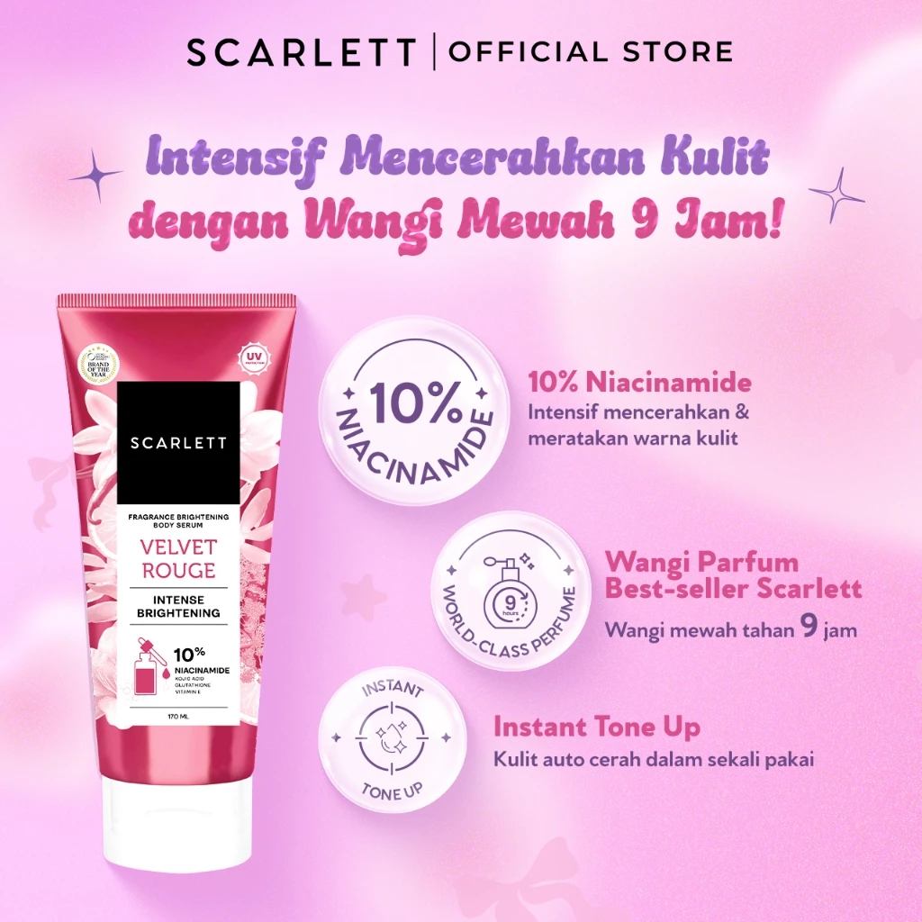 Scarlett Fragrance Serum Brightening Body 170ml Velvet Rouge dan Purple Kiss