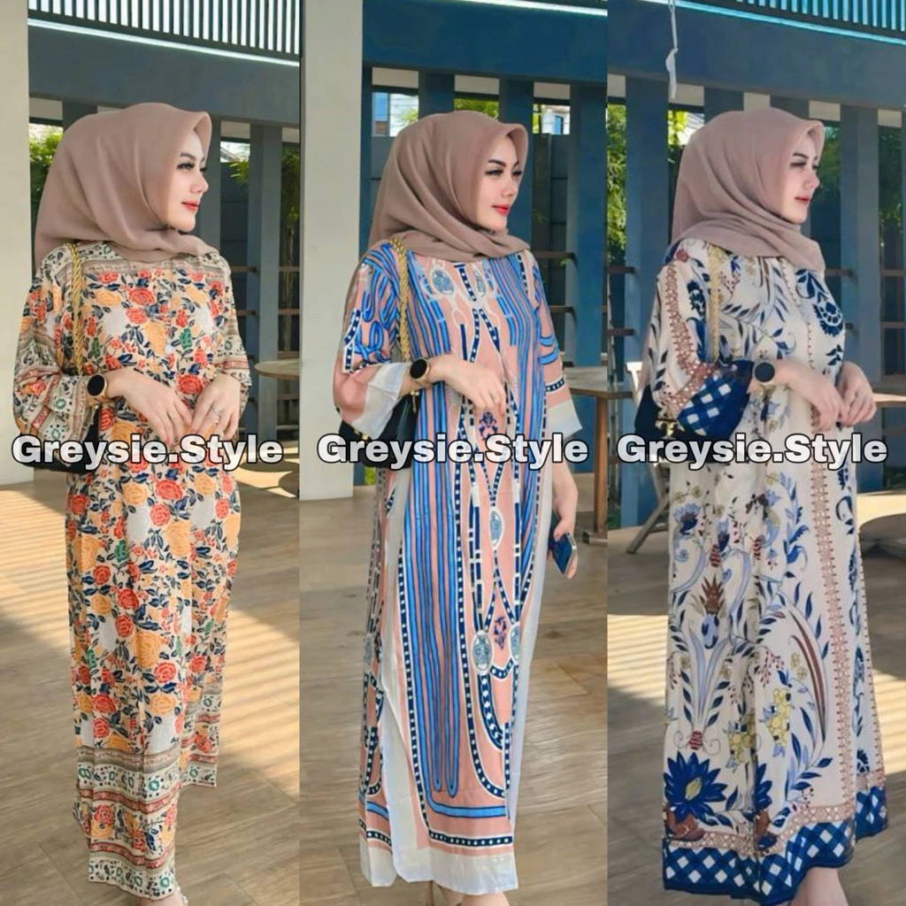 Gambar 6 Daster Gamis Busui Rayon Polos Tangan 7/8 LD 120 – Adem & Nyaman