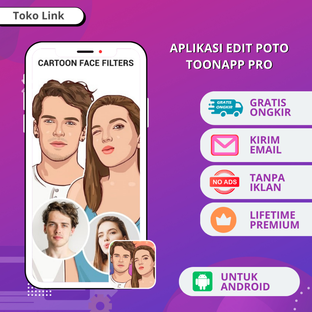Jual ToonApp Pro Aplikasi Rubah Foto Menjadi Kartun Software Full