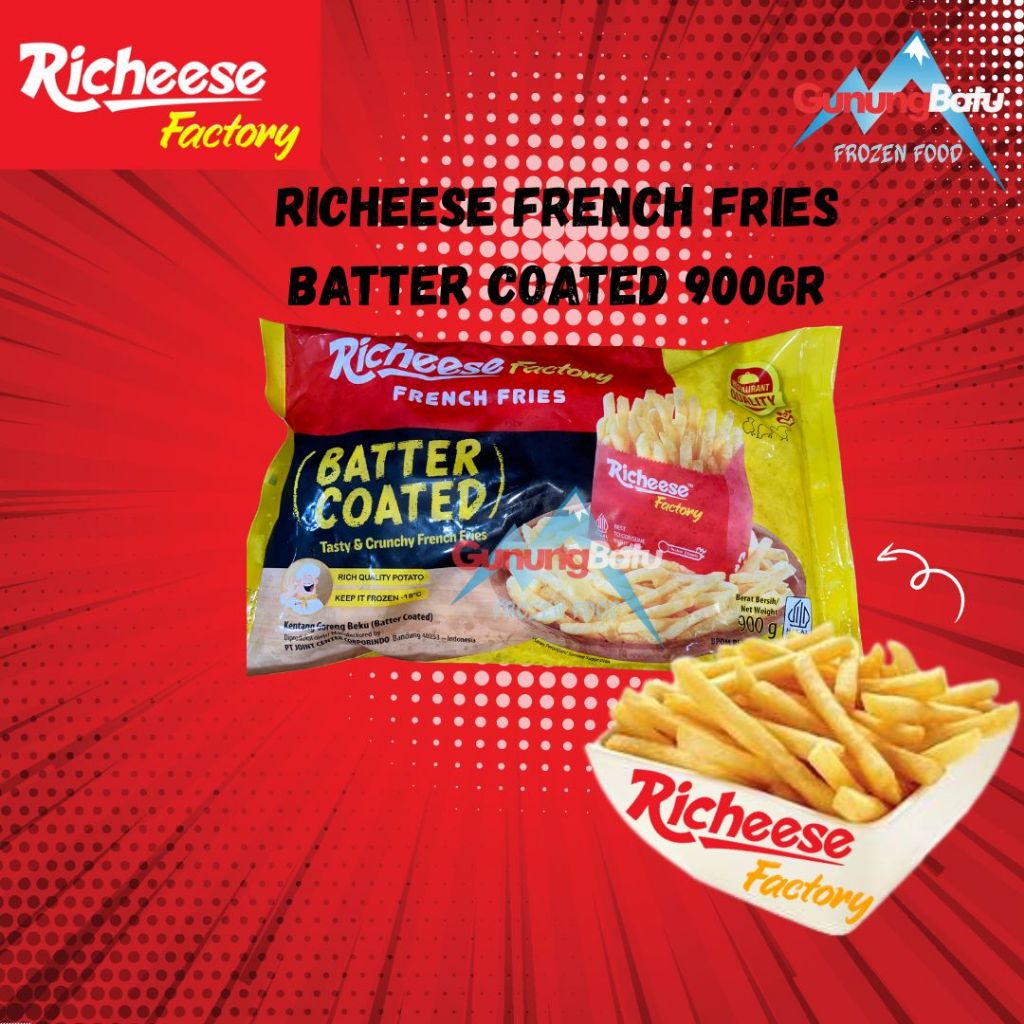 Jual RICHEESE FACTORY FRENCH FRIES BATTER COATED 900GR | Shopee Indonesia