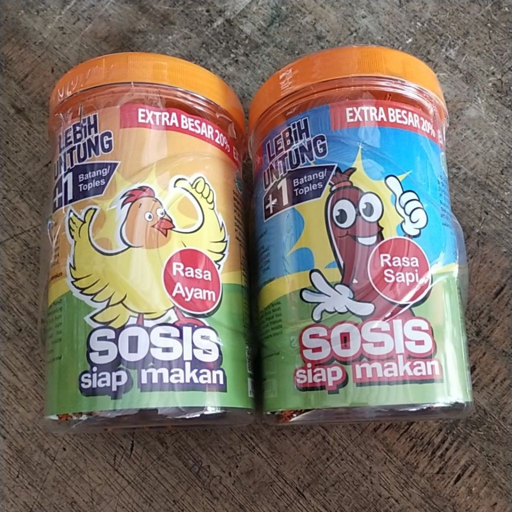 Jual Sosis so nice siap makan rasa ayam rasa sapi 1 toples isi 24+1 pcs ...