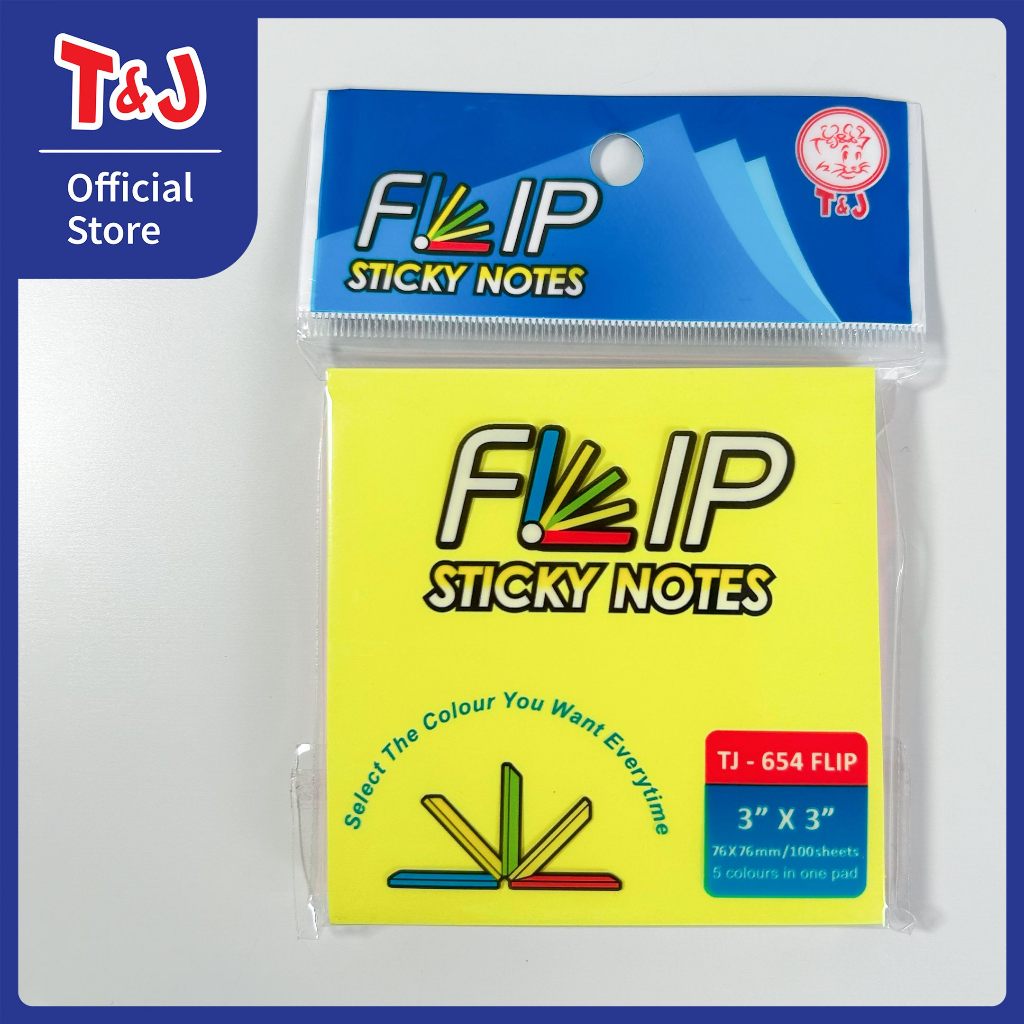 Jual T&J Labels Sticky Notes TJ - 654 Flip | Shopee Indonesia
