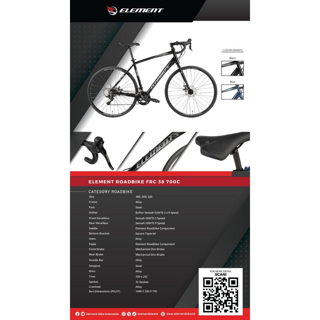 Jual SEPEDA ROAD BIKE ELEMENT FRC 38 NEW SEPEDA BALAP EKONOMIS | Shopee ...