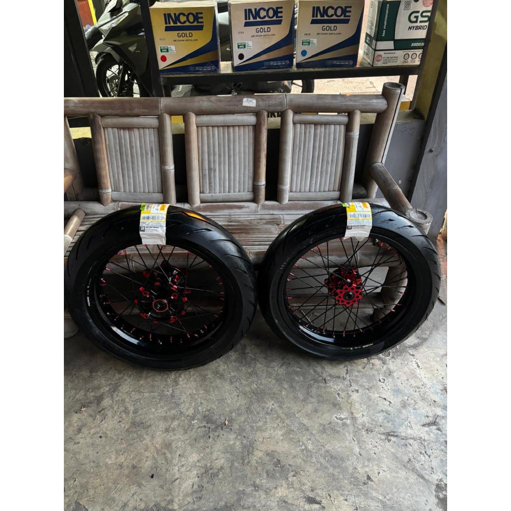 Jual Rakitan Roda Supermoto CRF 300/350 Ban Pirelli Baru Ring 17 Ukuran ...