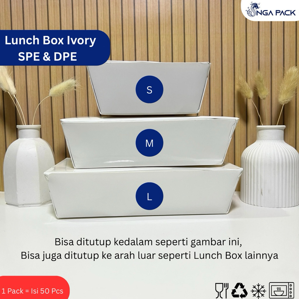 Jual Lunch Box Ivory Small Medium Large Laminasi SPE & DPE Food Grade ...