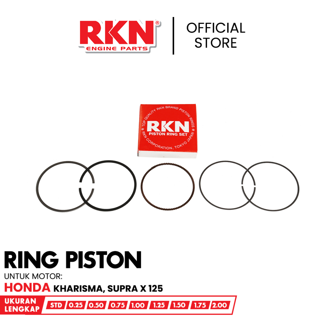 Jual RKN Ring Set Kharisma / Supra X 125 (9 Ukuran) Original Japan ...
