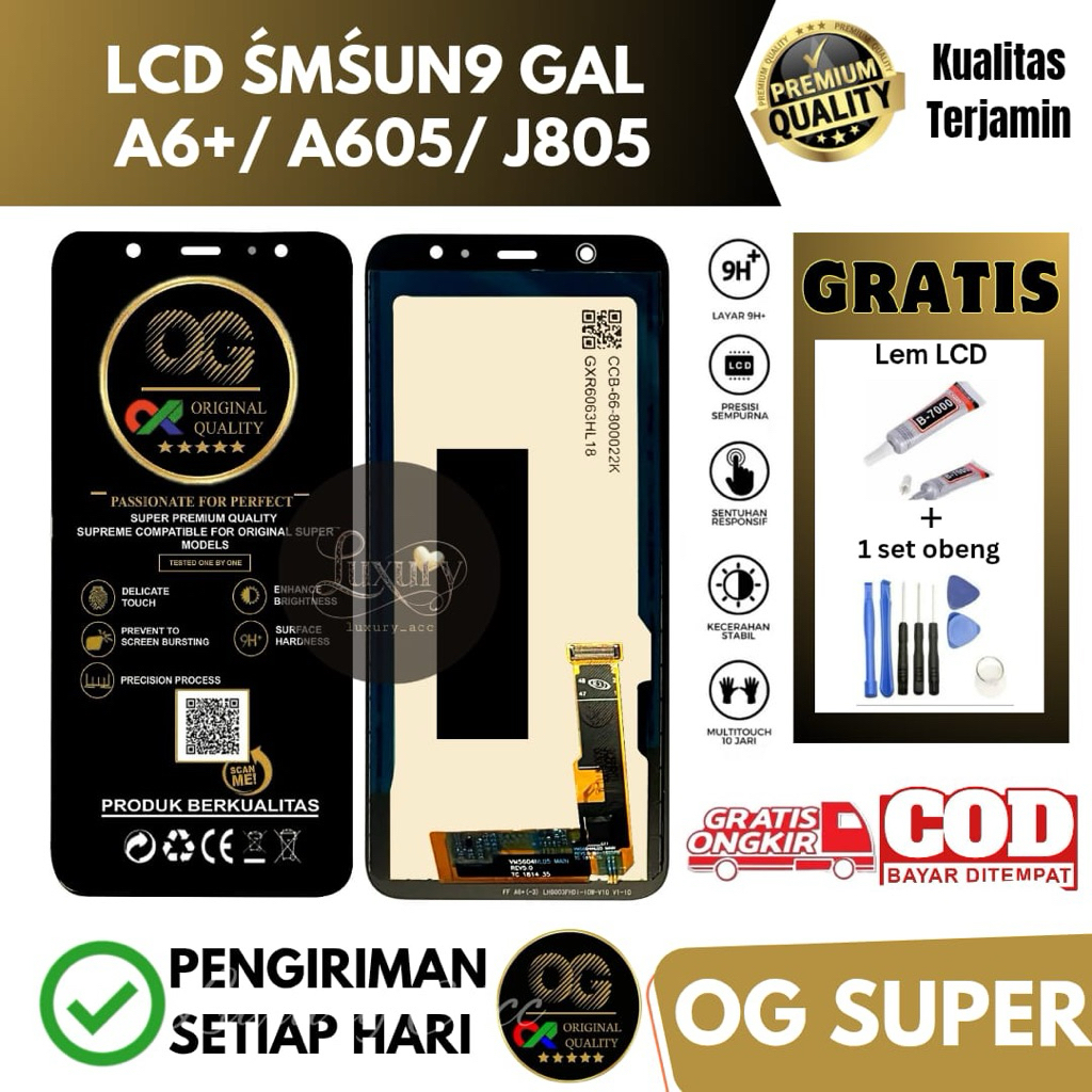 Jual LCD OG SUPER SAMSUNG GALAXY A6 PLUS (A6+) / A605 / J805 ...