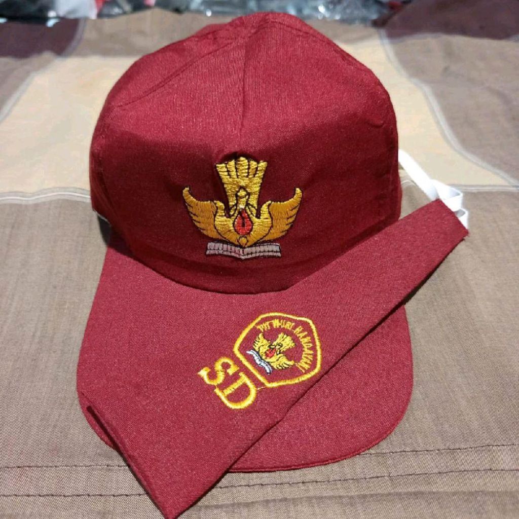 Jual PAKET TOPI DASI BORDIR COMPUTER BELAKNG KARET JAHITAN RAPIH ...