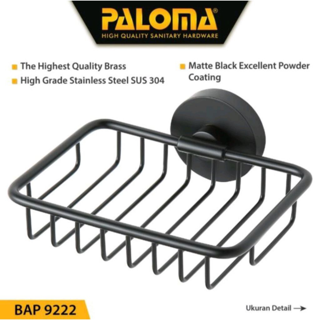 Jual RAK SABUN BATANG BLACK SERIES PALOMA BAP 9222 SOAP RACK SMALL ...