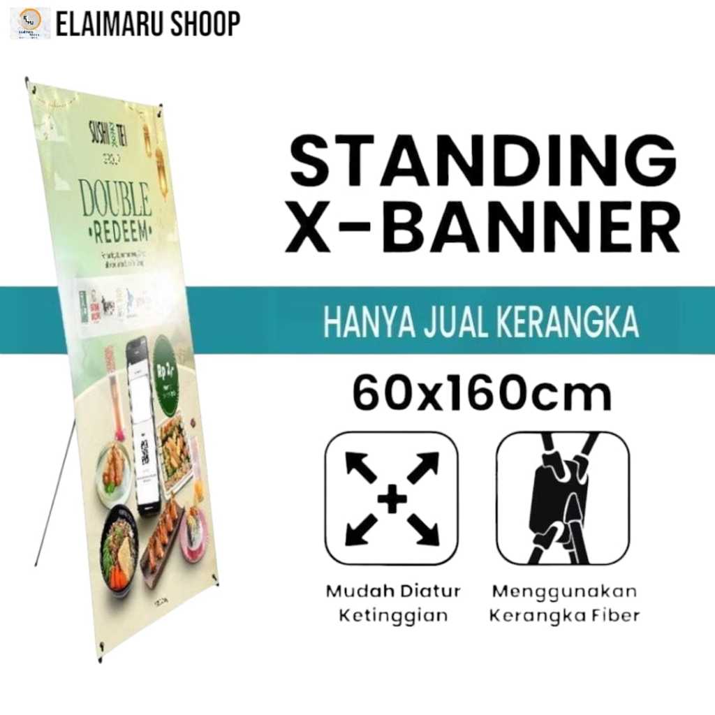 Jual Rangka Spanduk Standing Poster / X Banner / Tripod Stand Banner ...