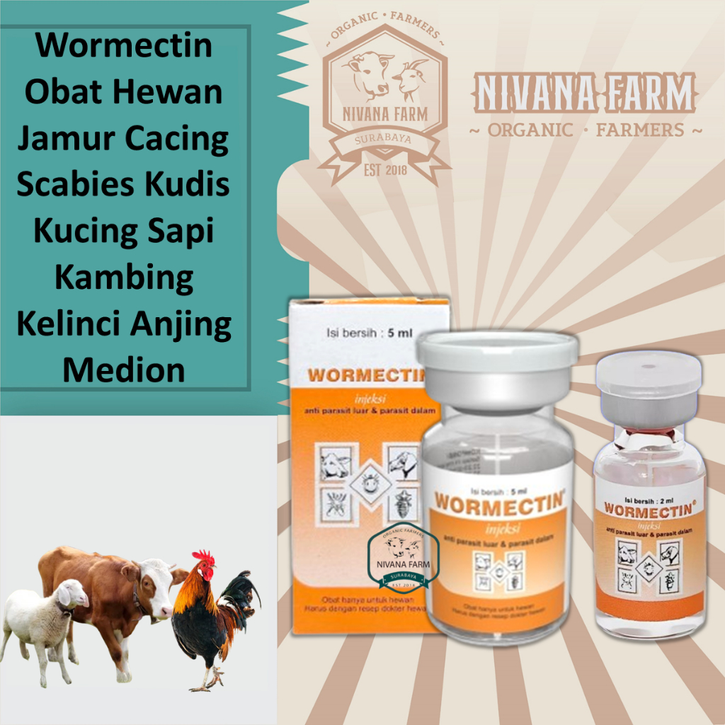 Jual Wormectin 5ml 20ml Obat Hewan Jamur Cacing Scabies Kudis Kucing ...