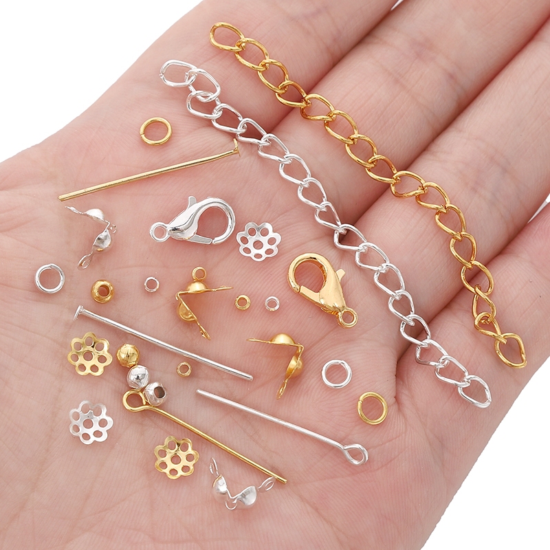 Jual Beadia 1260pcs/set Kit Konektor Kalung Gelang - Lobster Clasp ...